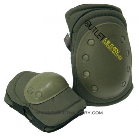 SET KNEE/ELBOW PADS ARMY GREEN