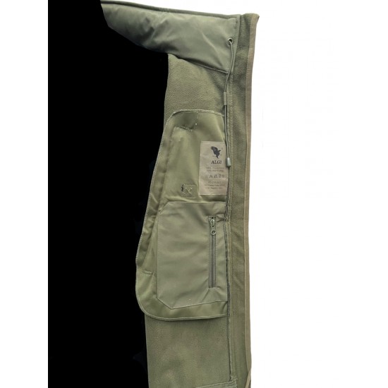 SOFT SHELL THERMAL JACKET WITH HOOD SUMMIT MILITARY GREEN