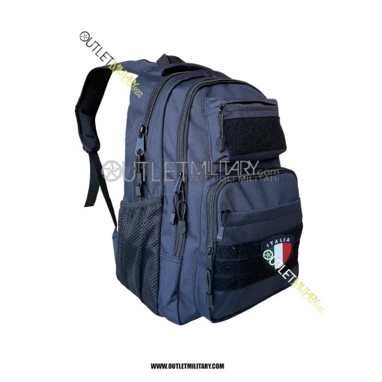 Xsmall Tactical Backpack with Molle 25 Liters Navy Blue + Italian Shield velcro patch