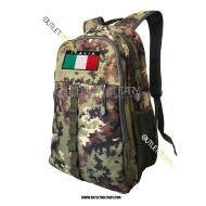 Xsmall Tactical Backpack with Molle 20 Liters Vegetato + Italian Flag velcro patch