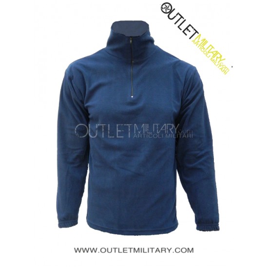 Micro fleece sweater with zipper navy blue